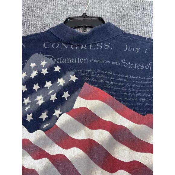 Men's Cotton Traders Sport American Flag Constitution Short Sleeve Polo Size XL - Picture 9 of 15